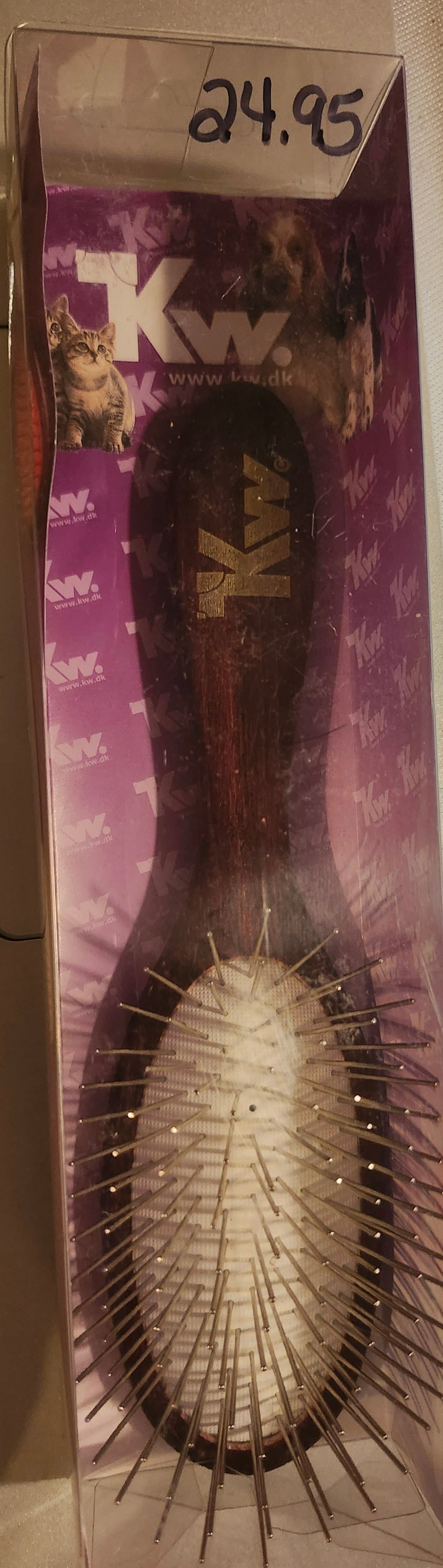 KW wooden handle pin brush